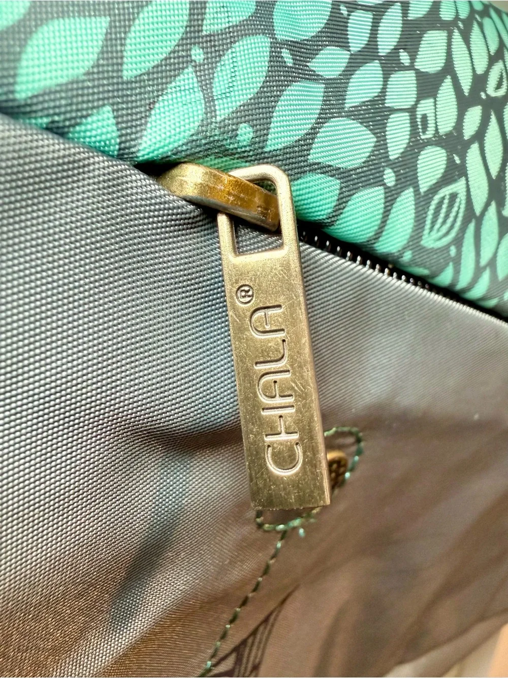 Chala CV  Envoy Dragonfly Flap Crossbody Messenger Bag Gray/Aqua RFID Protected